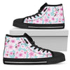 Cherry Blossom Sakura Blue Print Women High Top Canvas Shoes-grizzshop
