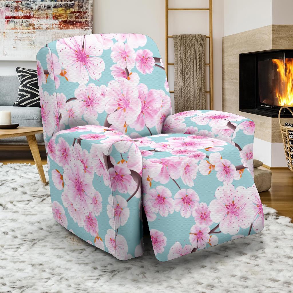 Cherry Blossom Sakura Blue Recliner Cover-grizzshop