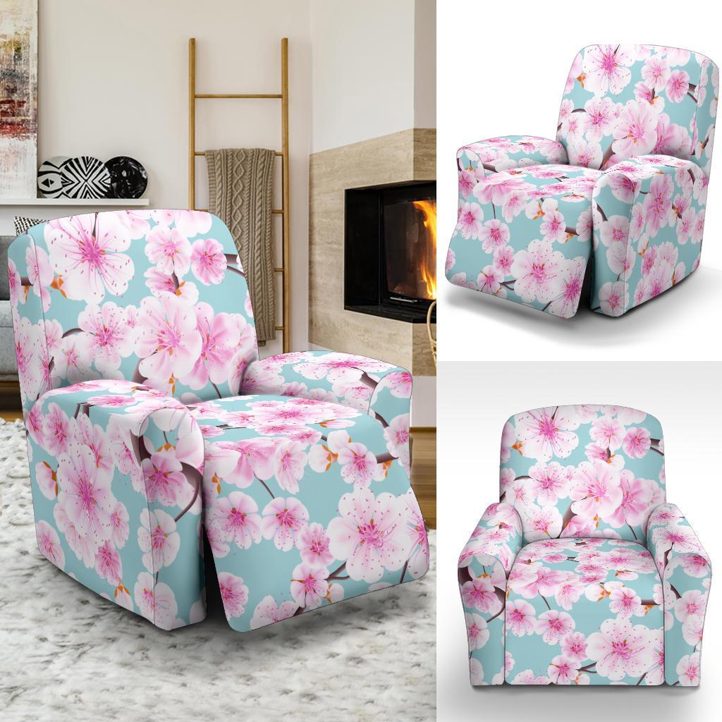 Cherry Blossom Sakura Blue Recliner Cover-grizzshop