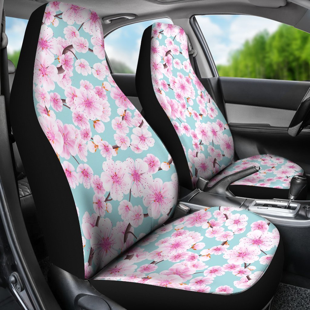 Cherry Blossom Sakura Blue Universal Fit Car Seat Cover-grizzshop