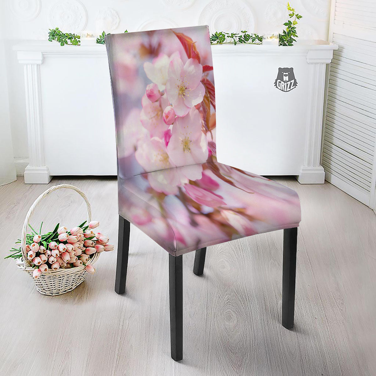 Cherry Blossom Sakura Flower Print Dining Chair Slipcover-grizzshop