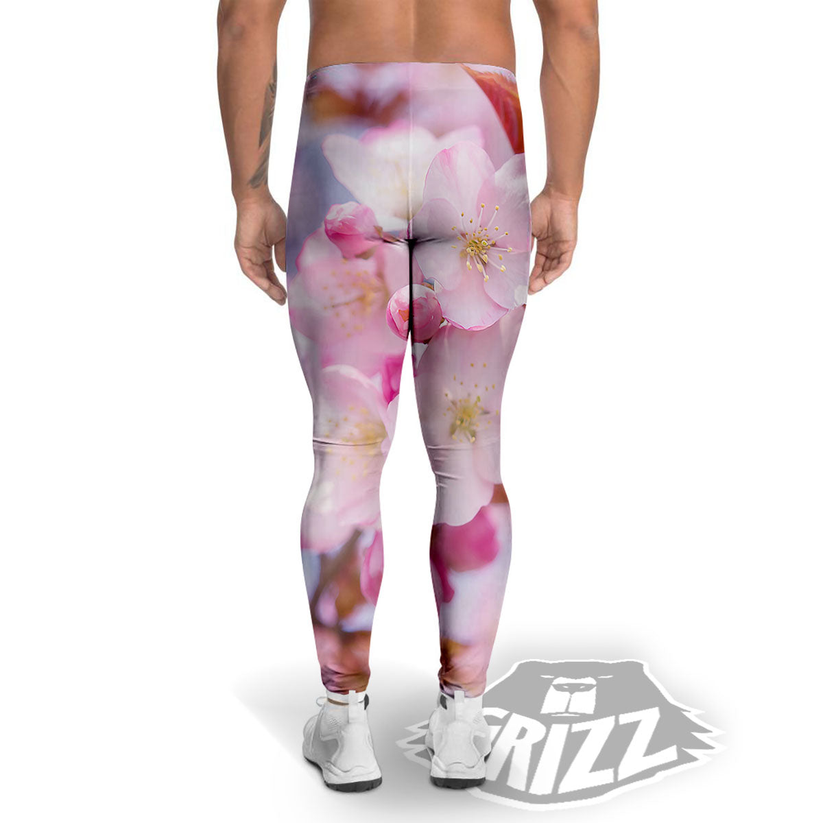 Cherry Blossom Sakura Flower Print Men's Leggings-grizzshop