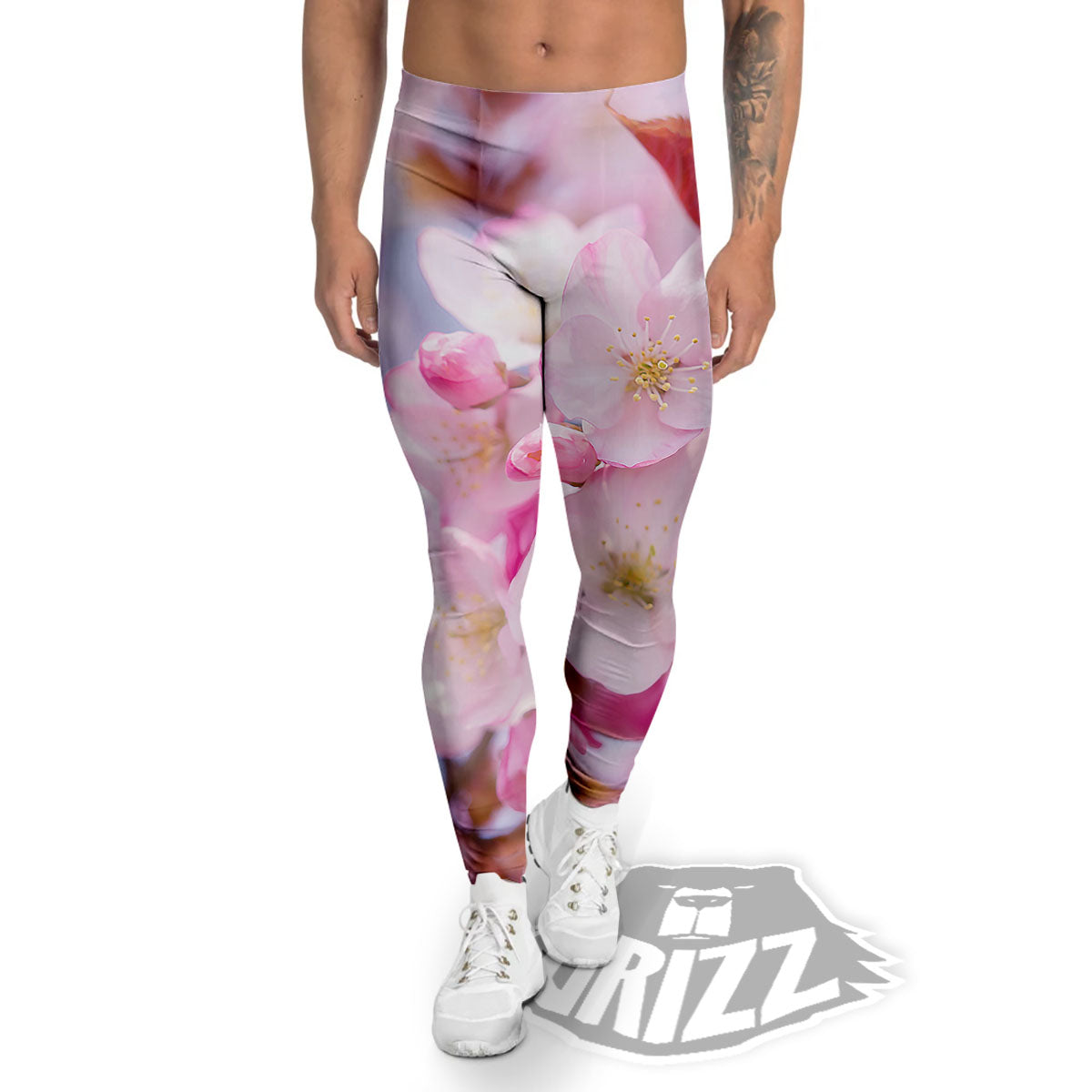 Cherry Blossom Sakura Flower Print Men's Leggings-grizzshop