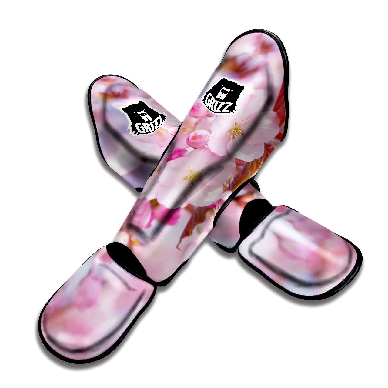 Cherry Blossom Sakura Flower Print Muay Thai Shin Guards-grizzshop