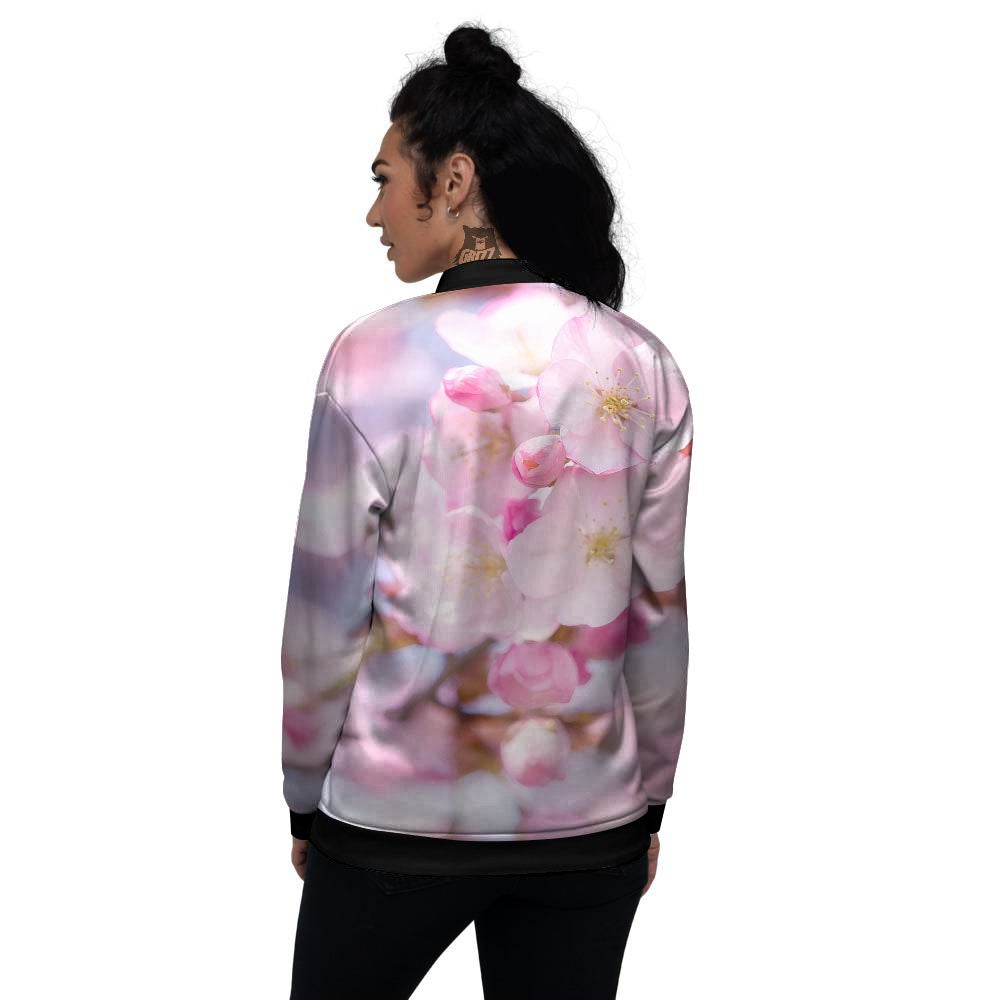 Cherry Blossom Sakura Flower Print Women's Bomber Jacket-grizzshop