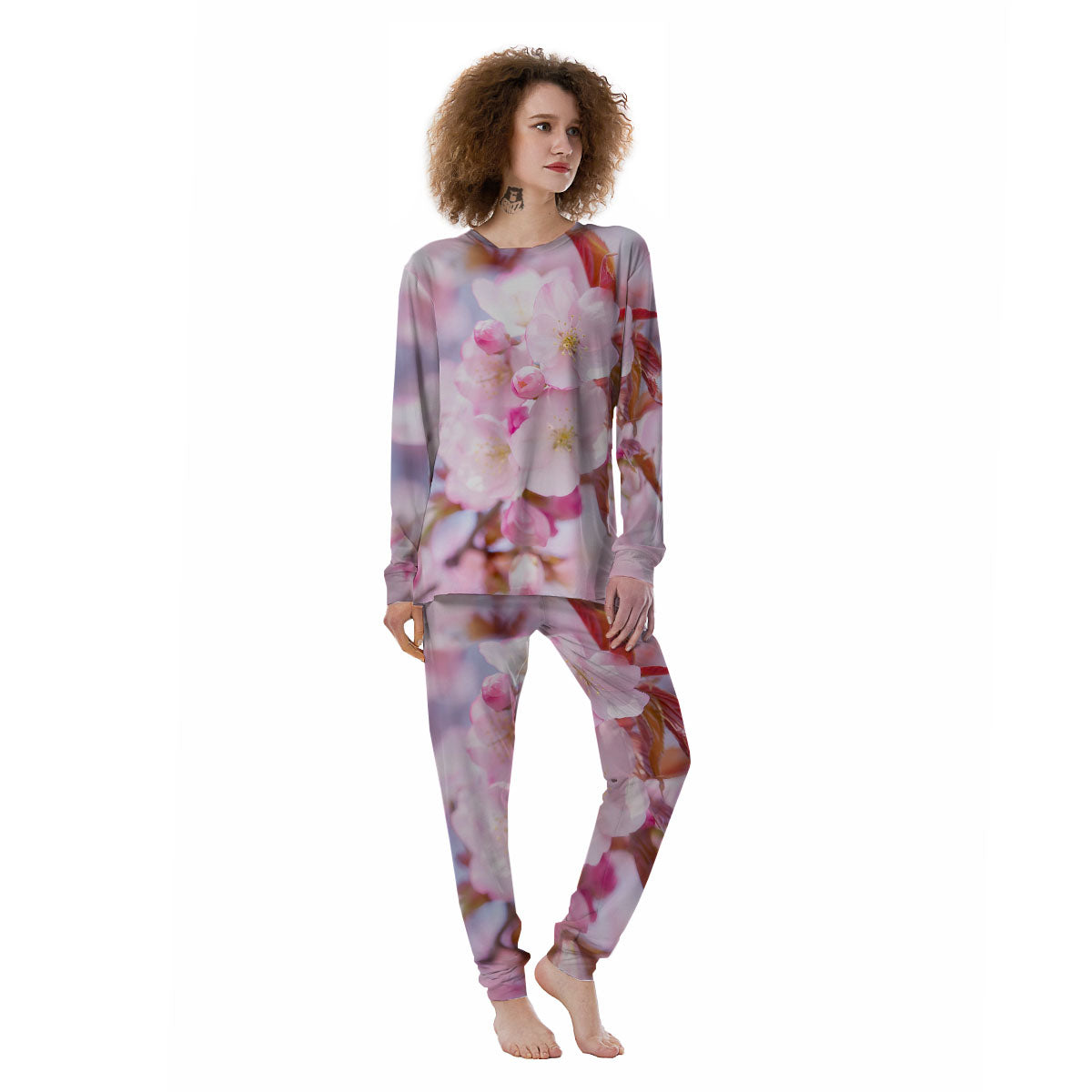 Cherry Blossom Sakura Flower Print Women's Pajamas-grizzshop