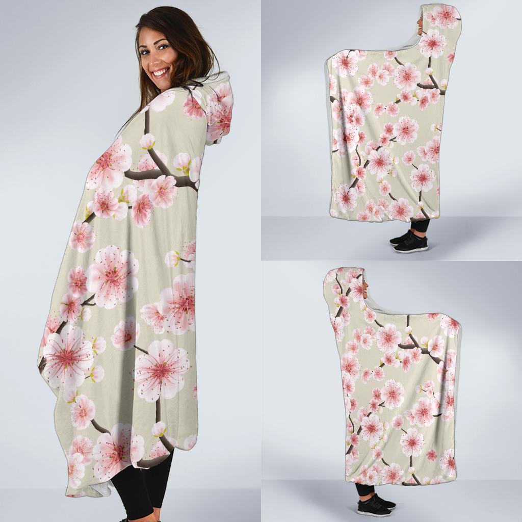 Cherry Blossom Sakura Hooded Blanket-grizzshop