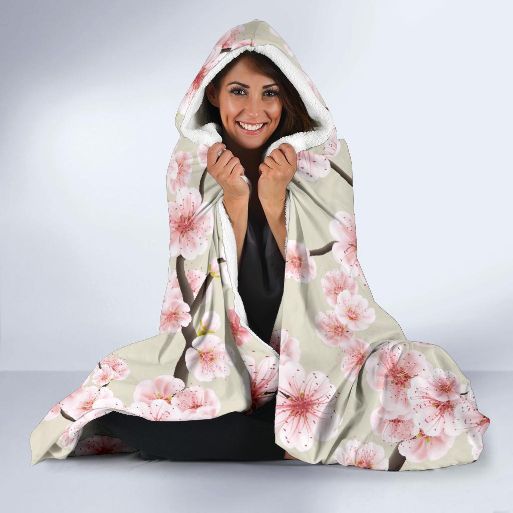 Cherry Blossom Sakura Hooded Blanket-grizzshop