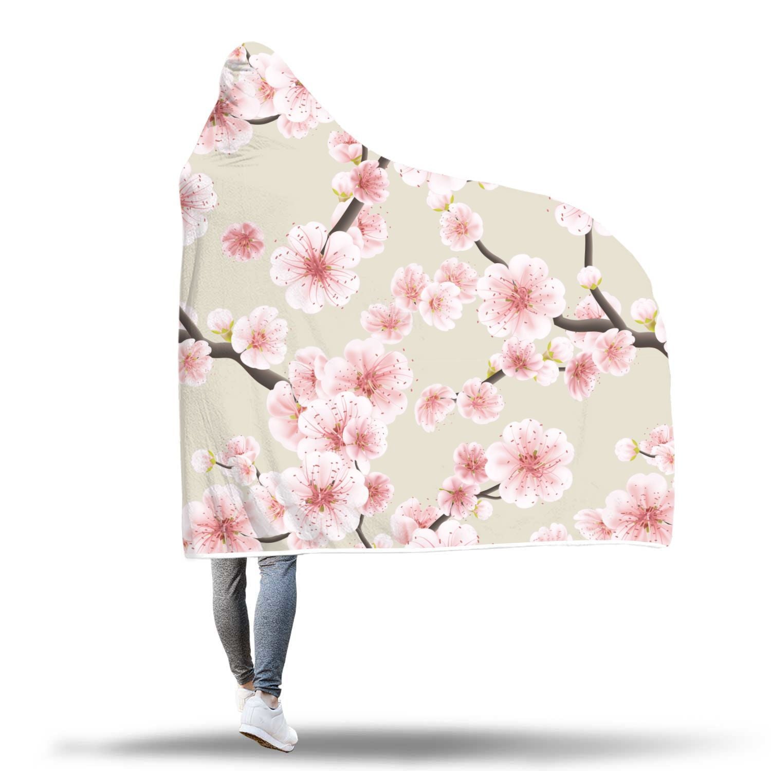 Cherry Blossom Sakura Hooded Blanket-grizzshop