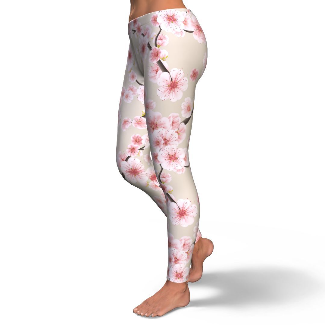 Cherry Blossom Sakura Pattern Print Pattern Women Leggings-grizzshop