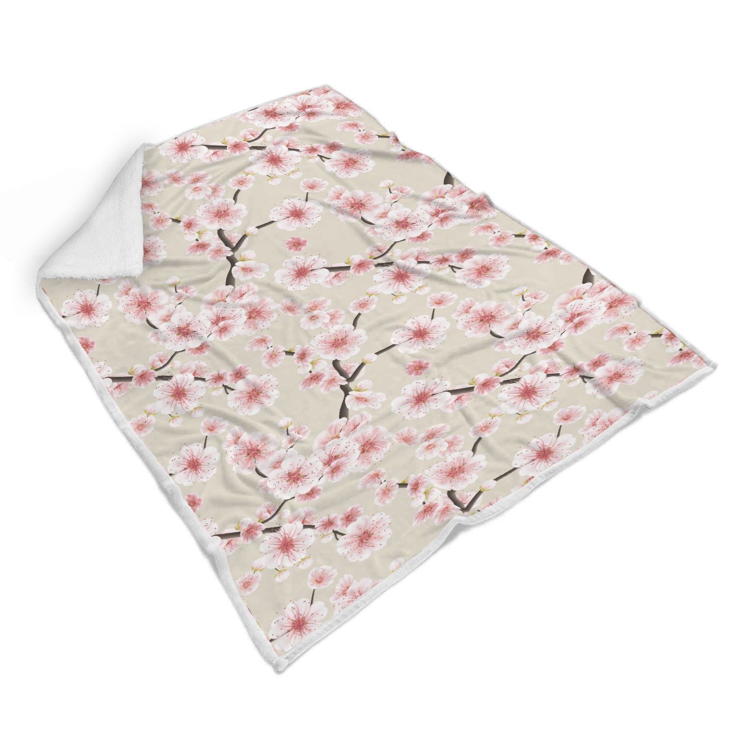 Cherry Blossom Sakura Pattern Print Throw Blanket-grizzshop