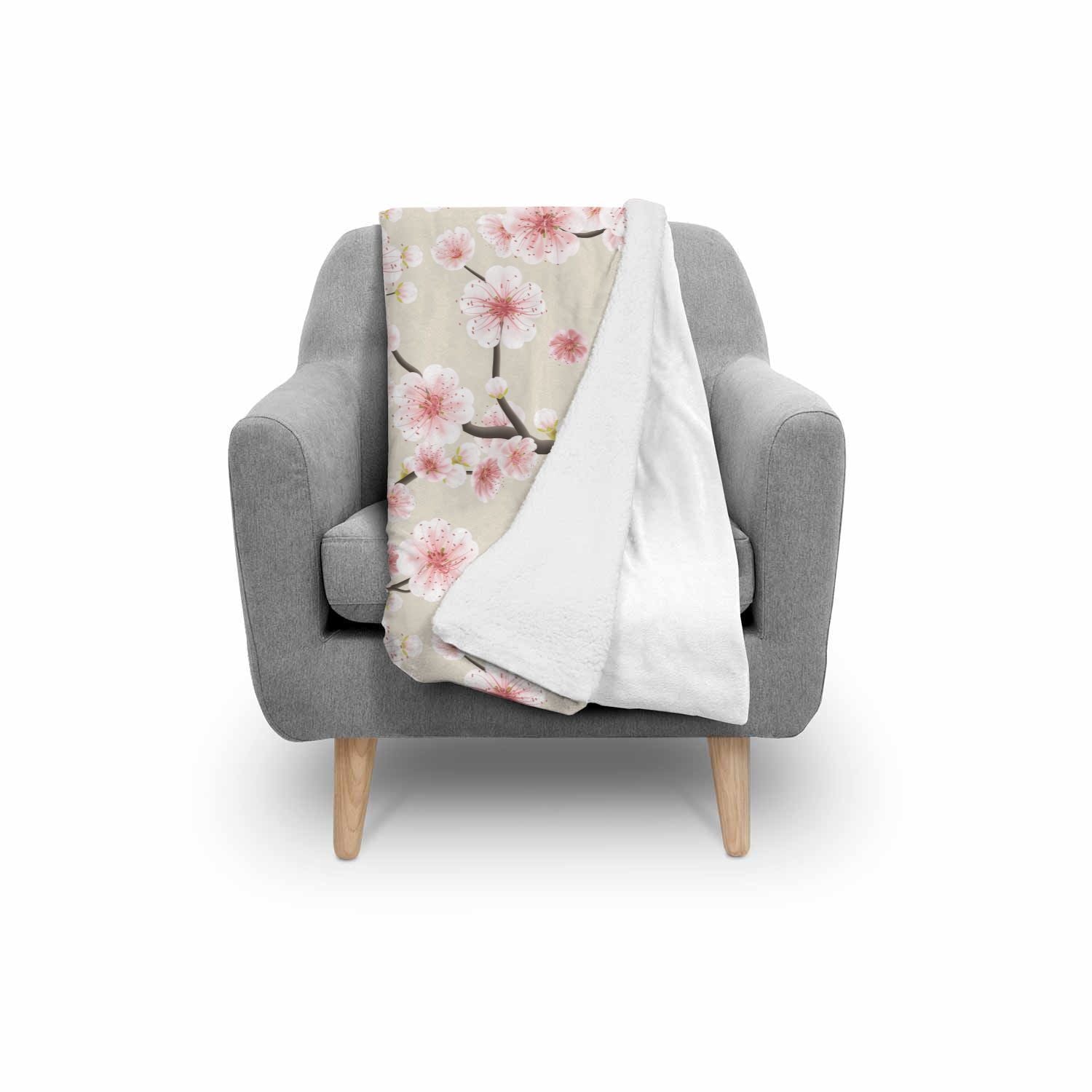 Cherry Blossom Sakura Pattern Print Throw Blanket-grizzshop