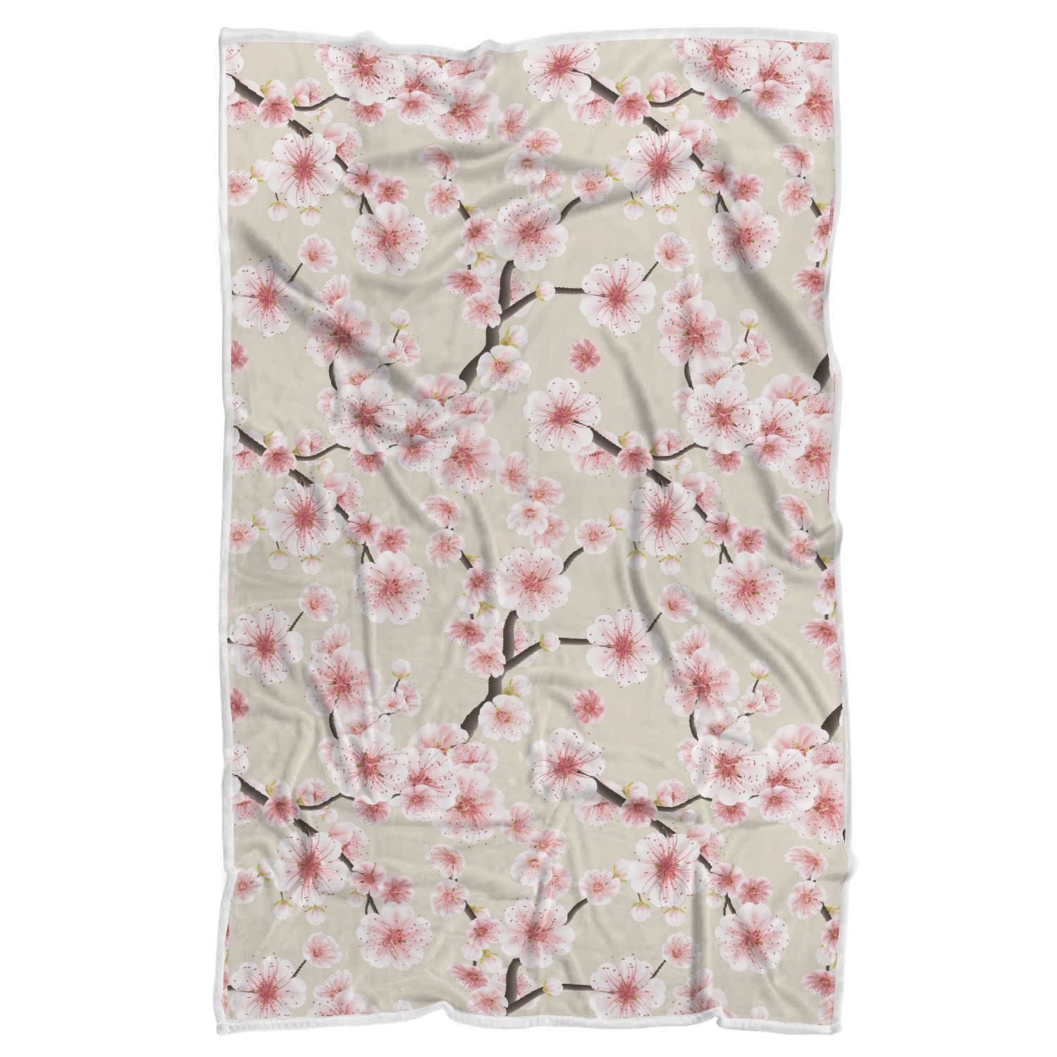 Cherry Blossom Sakura Pattern Print Throw Blanket-grizzshop