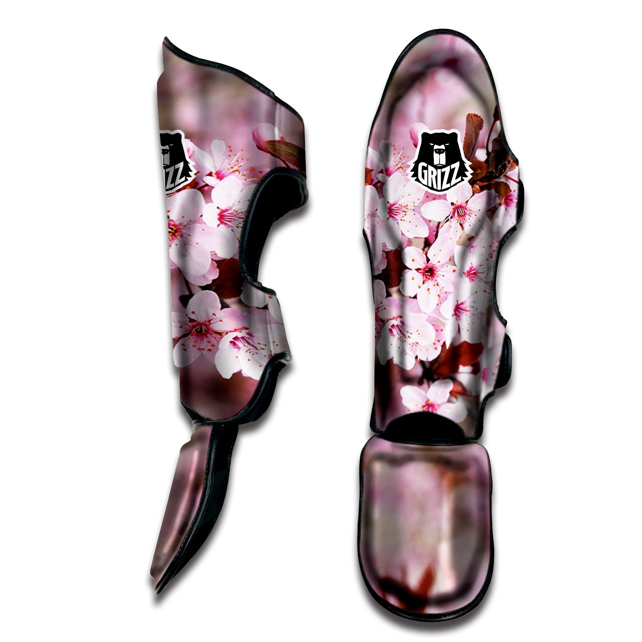 Cherry Blossom Sakura Print Muay Thai Shin Guards-grizzshop