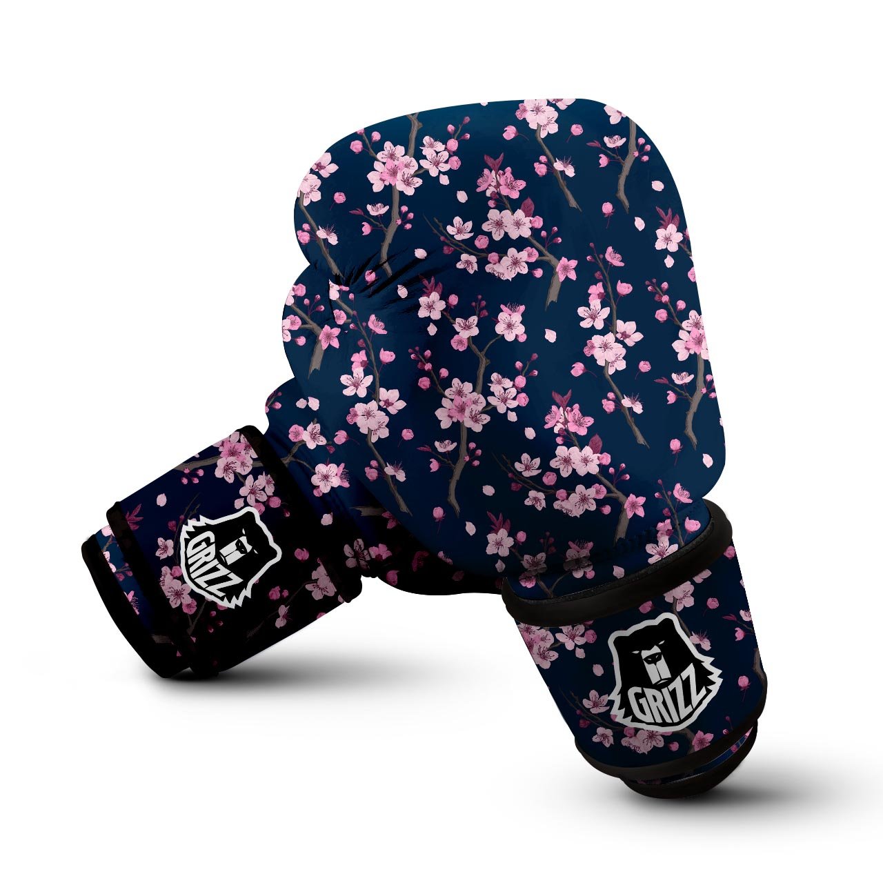 Cherry Blossom Sakura Print Pattern Boxing Gloves-grizzshop