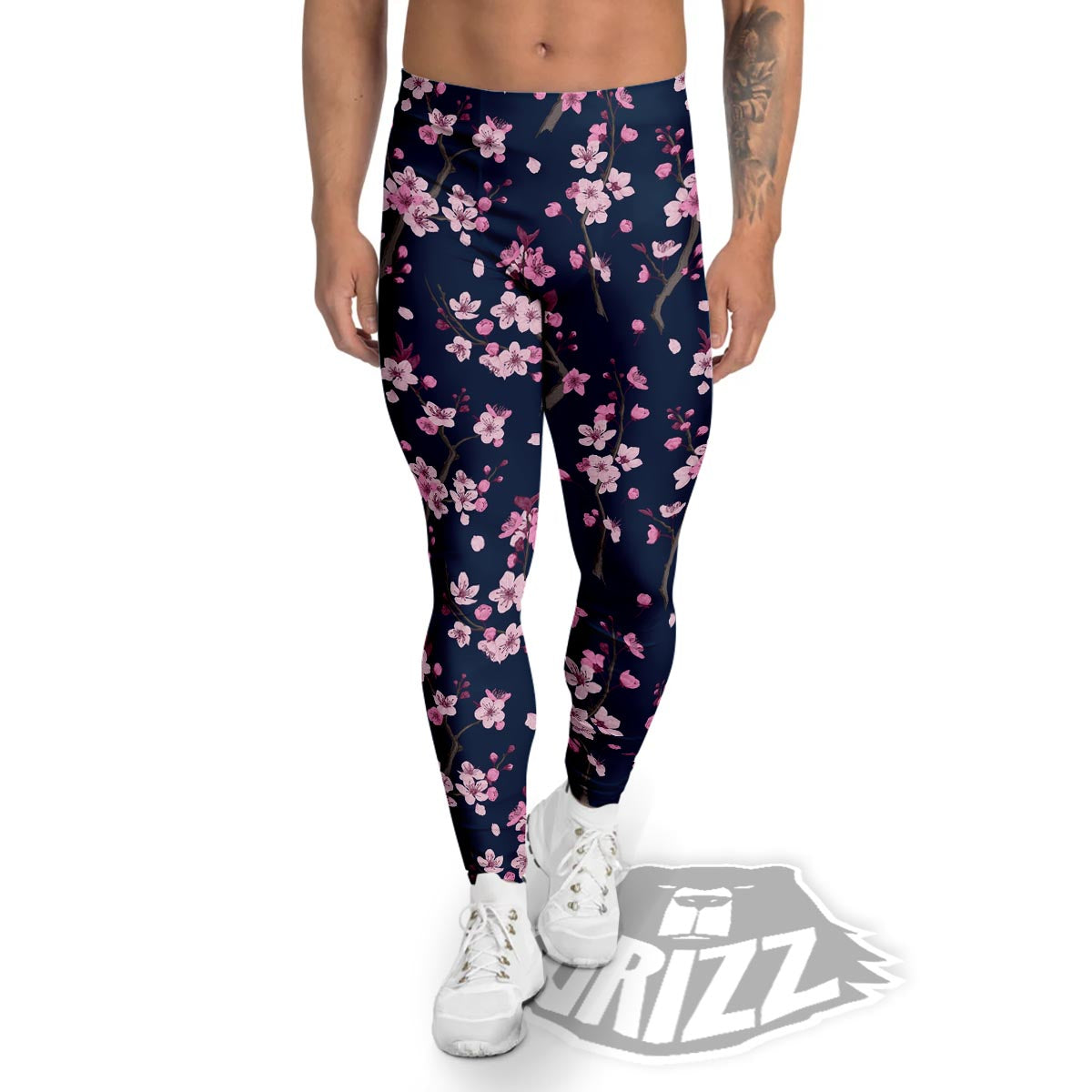 Cherry Blossom Sakura Print Pattern Men's Leggings-grizzshop