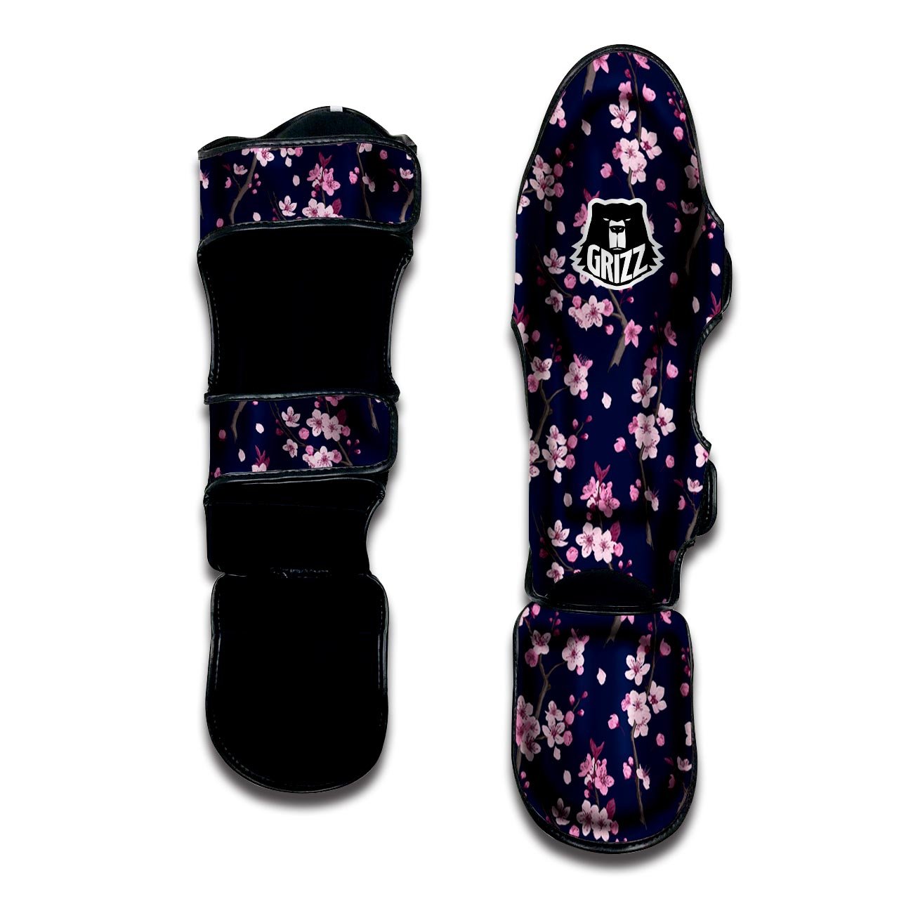 Cherry Blossom Sakura Print Pattern Muay Thai Shin Guards-grizzshop