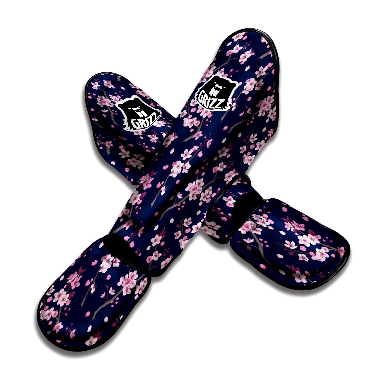 Cherry Blossom Sakura Print Pattern Muay Thai Shin Guards-grizzshop