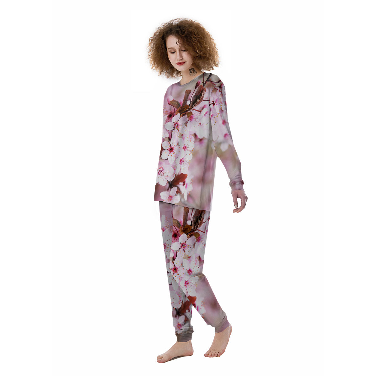 Cherry Blossom Sakura Print Women's Pajamas-grizzshop