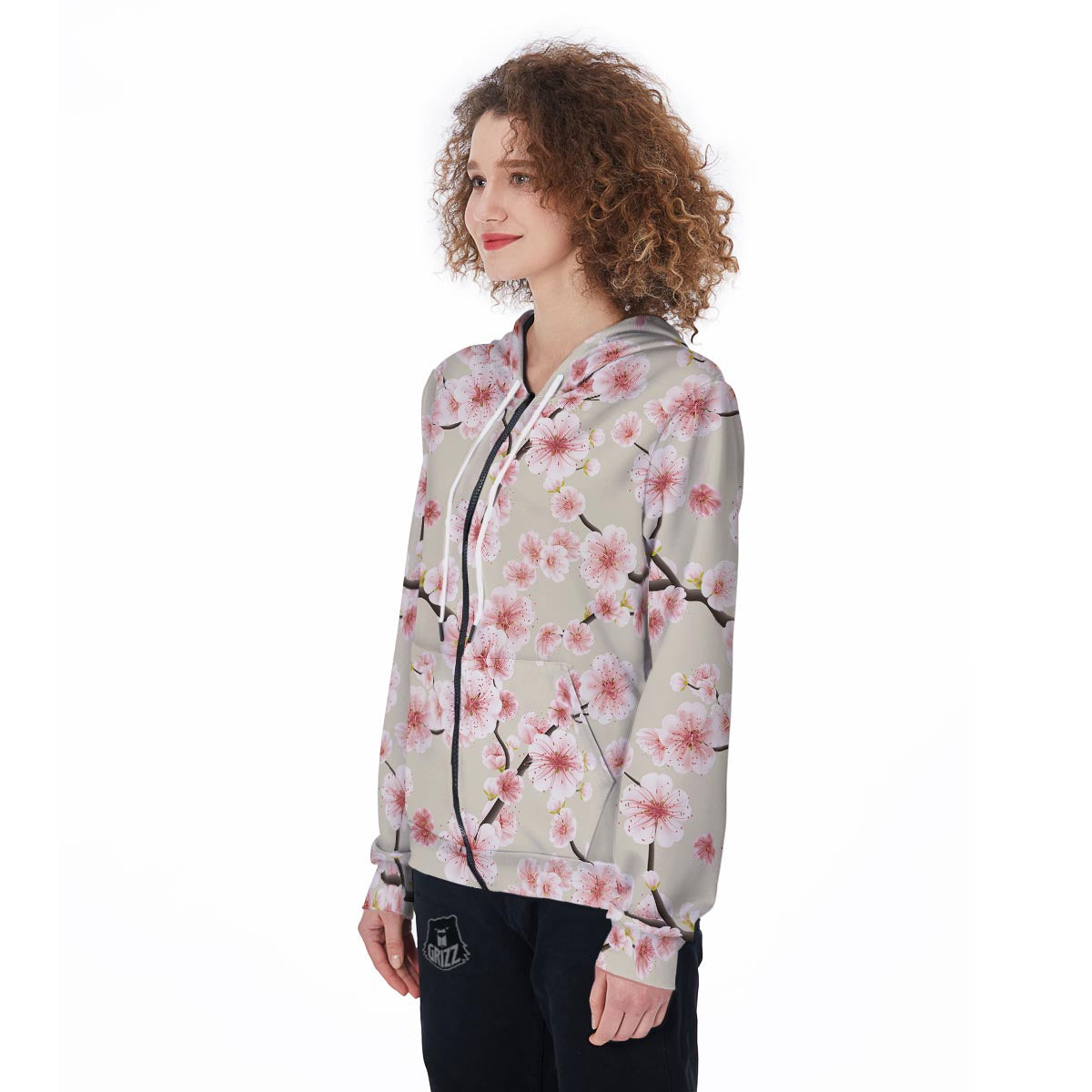 Cherry Blossom Sakura Women Zip Up Hoodie-grizzshop
