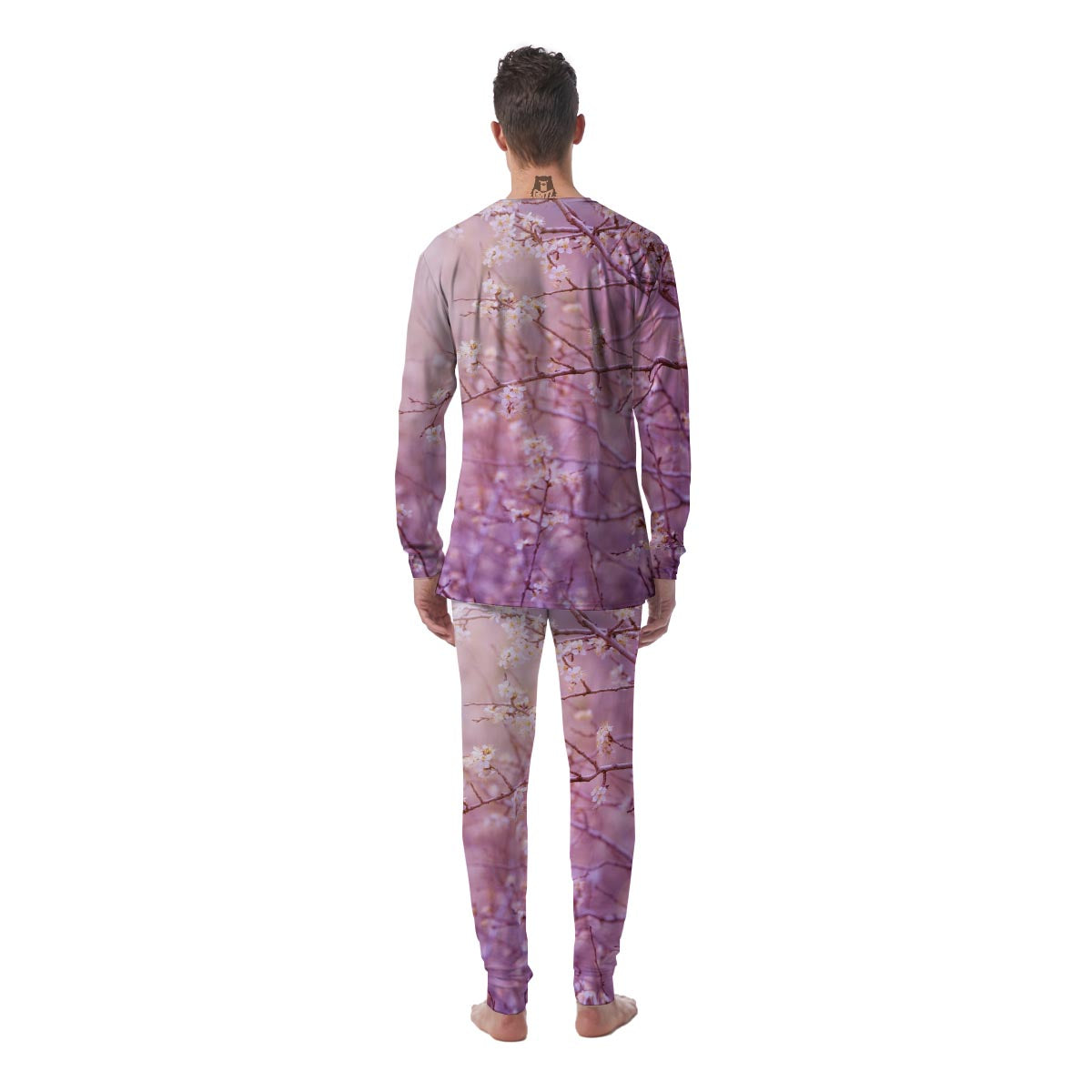 Cherry Blossom Sunrise Japanese Print Men's Pajamas-grizzshop