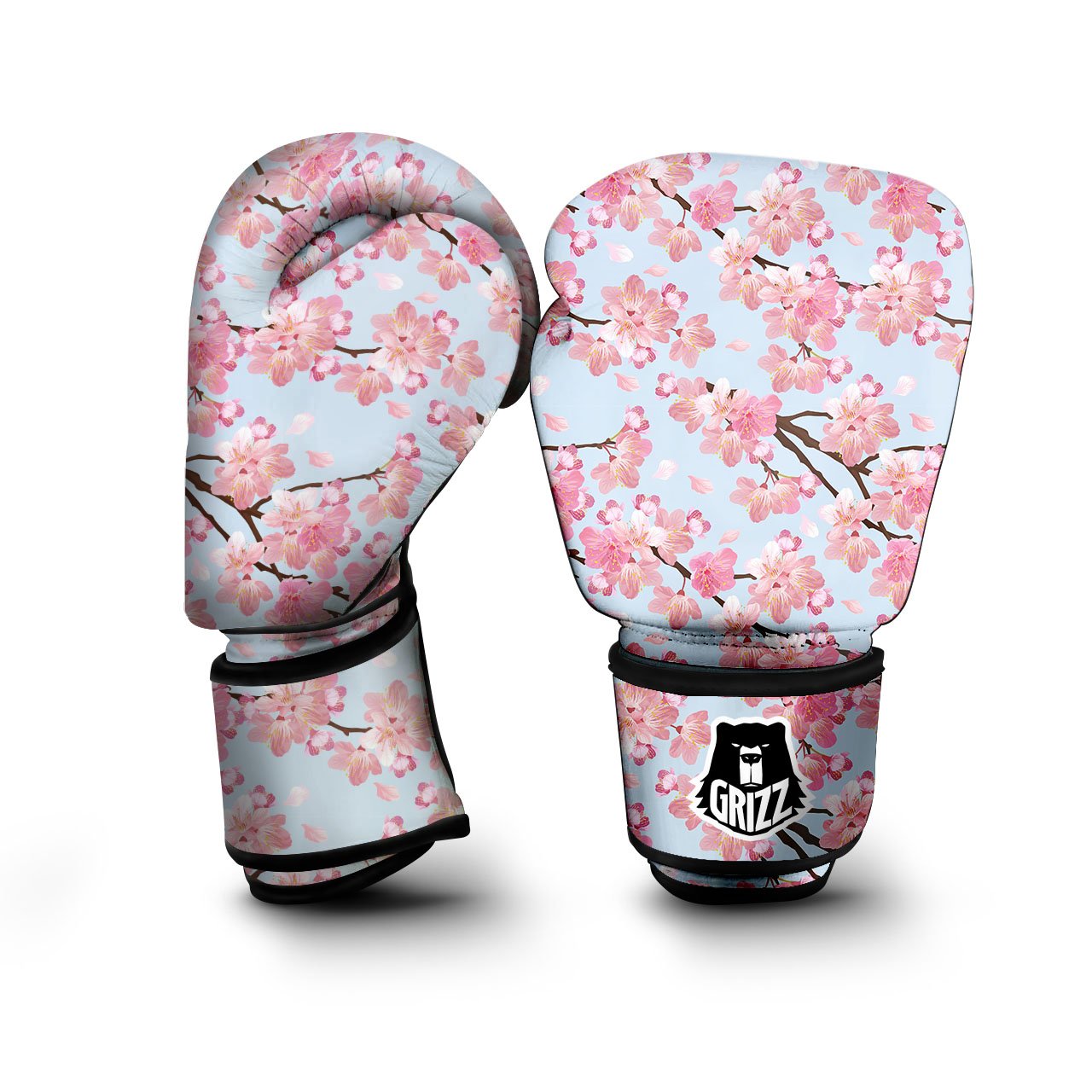 Cherry Blossom Tree Japanese Print Pattern Boxing Gloves-grizzshop