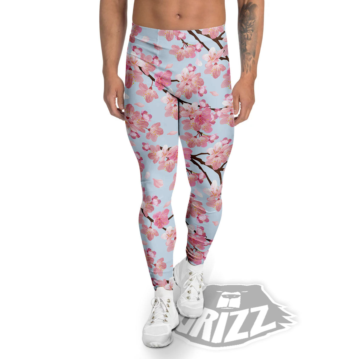 Cherry Blossom Tree Japanese Print Pattern Men's Leggings-grizzshop