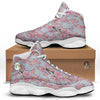 Cherry Blossom Tree Japanese Print Pattern White Basketball Shoes-grizzshop