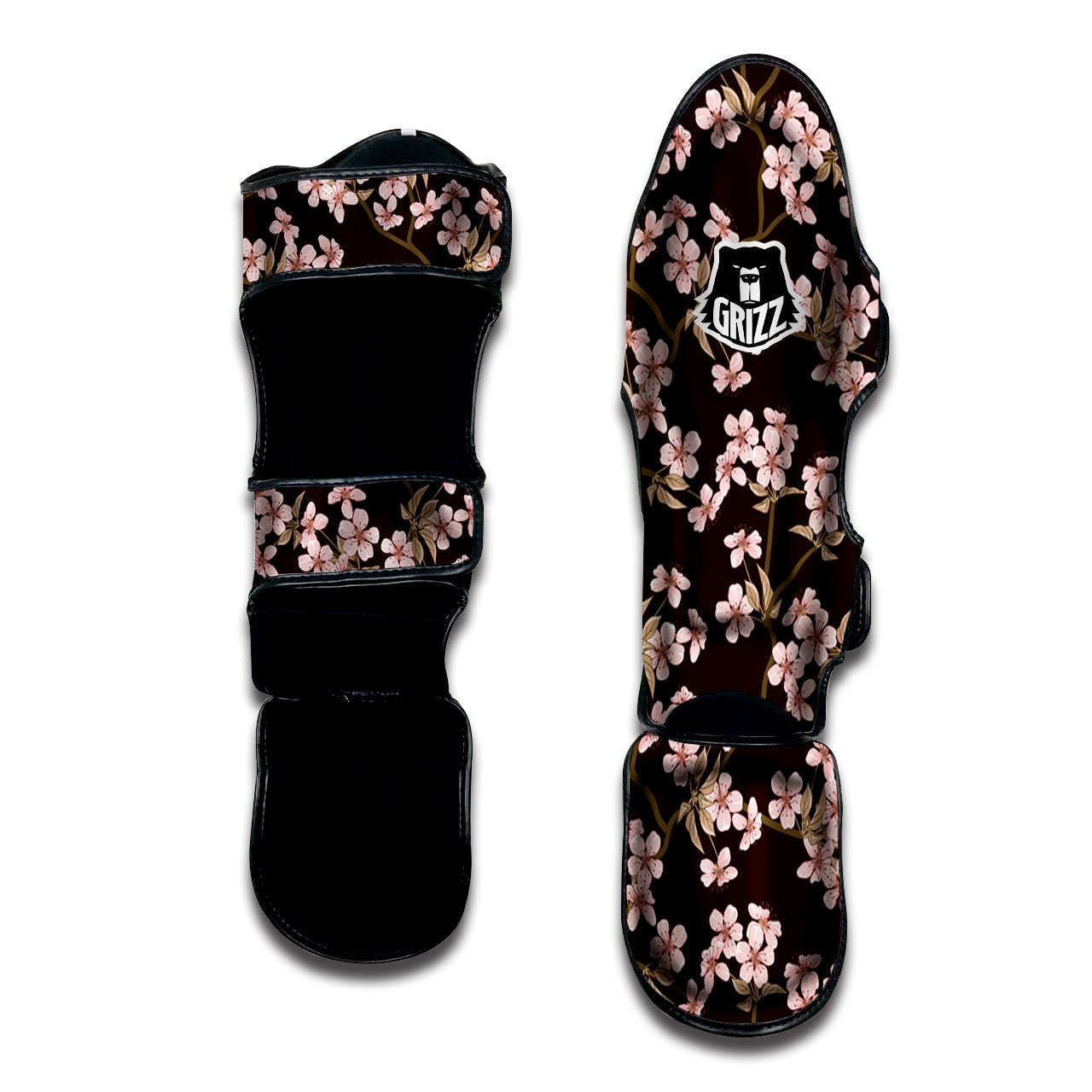 Cherry Blossom Vintage Print Pattern Muay Thai Shin Guards-grizzshop