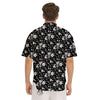 Cherry Blossom White And Black Print Men's Short Sleeve Shirts-grizzshop