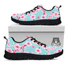 Cherry Blossom White Print Pattern Black Sneaker-grizzshop