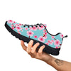 Cherry Blossom White Print Pattern Black Sneaker-grizzshop