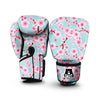 Cherry Blossom White Print Pattern Boxing Gloves-grizzshop