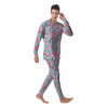 Cherry Blossom White Print Pattern Men's Pajamas-grizzshop