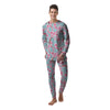 Cherry Blossom White Print Pattern Men's Pajamas-grizzshop