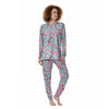 Cherry Blossom White Print Pattern Women's Pajamas-grizzshop