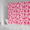 Cherry Floral Pattern Print Bathroom Shower Curtain-grizzshop