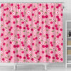 Cherry Floral Pattern Print Bathroom Shower Curtain-grizzshop