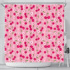 Cherry Floral Pattern Print Bathroom Shower Curtain-grizzshop