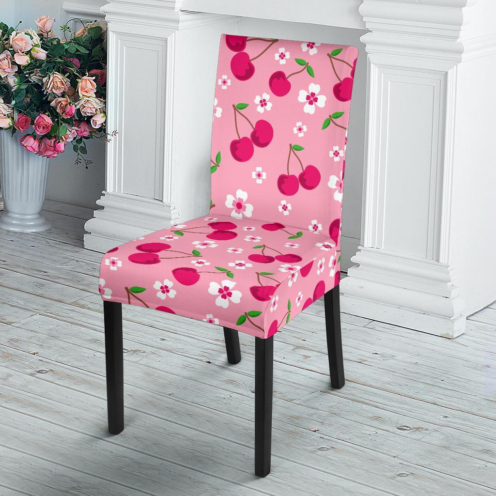 Cherry Floral Pattern Print Chair Cover-grizzshop