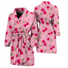 Cherry Floral Pattern Print Men Long Robe-grizzshop