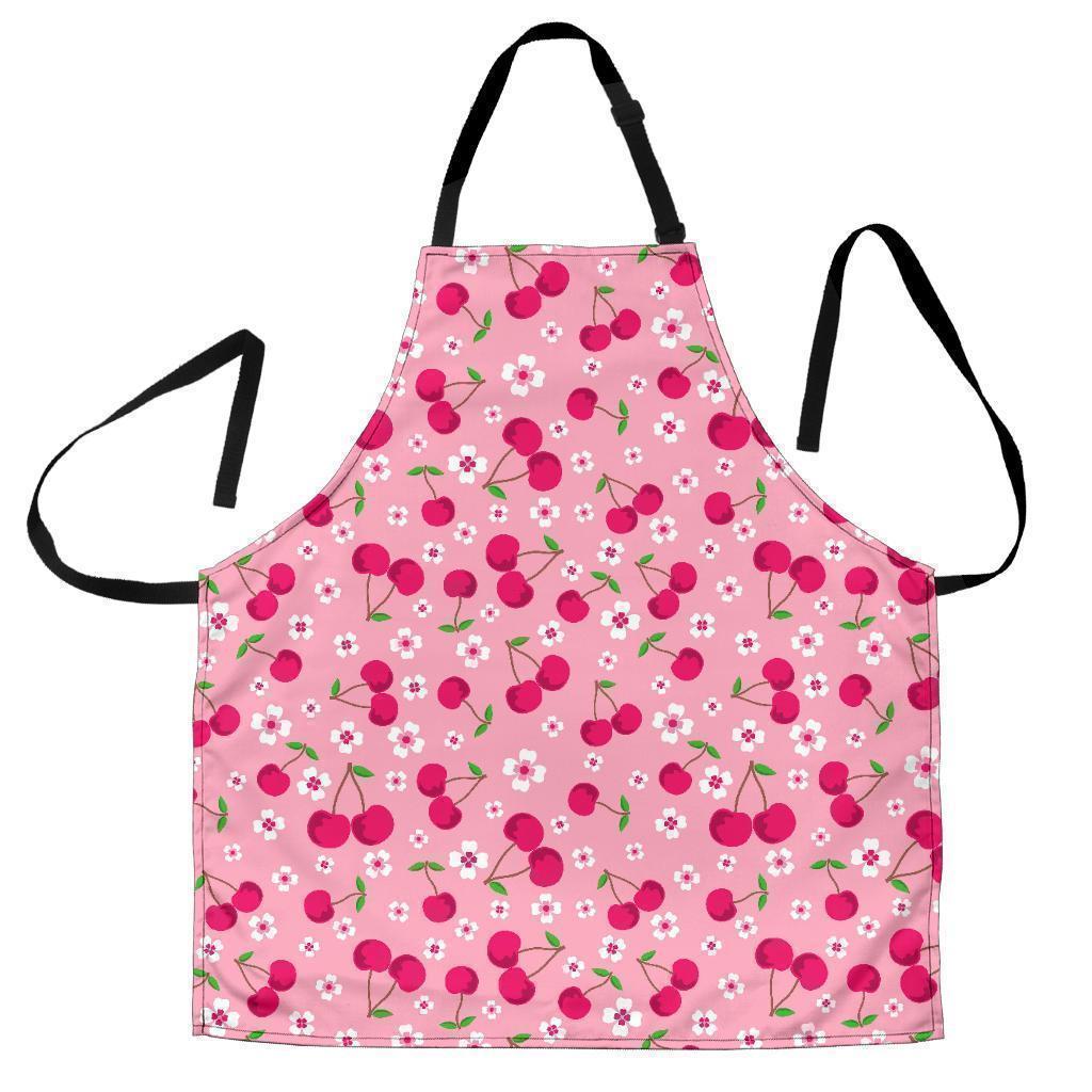 Cherry Floral Pattern Print Men's Apron-grizzshop