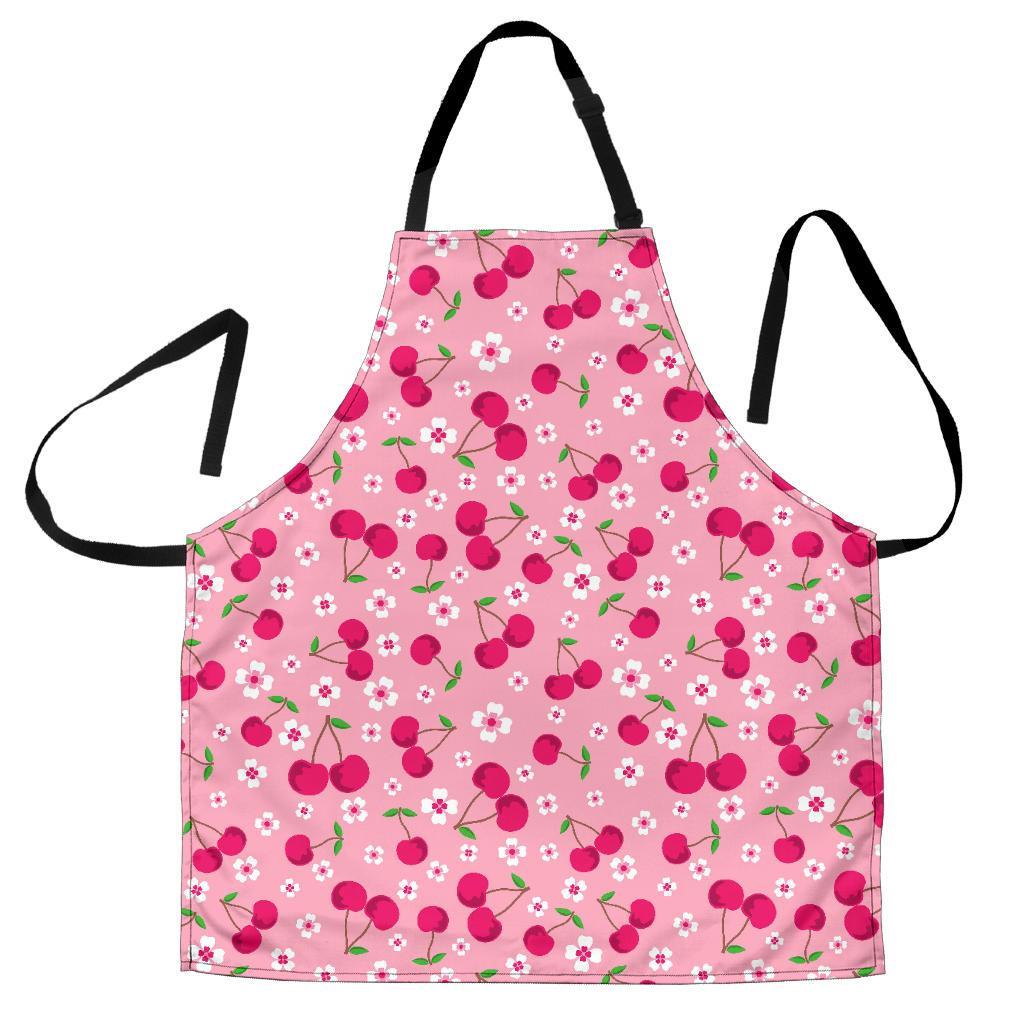 Cherry Floral Pattern Print Men's Apron-grizzshop