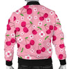 Cherry Floral Pattern Print Men's Bomber Jacket-grizzshop