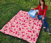 Cherry Floral Pattern Print Quilt-grizzshop