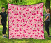 Cherry Floral Pattern Print Quilt-grizzshop