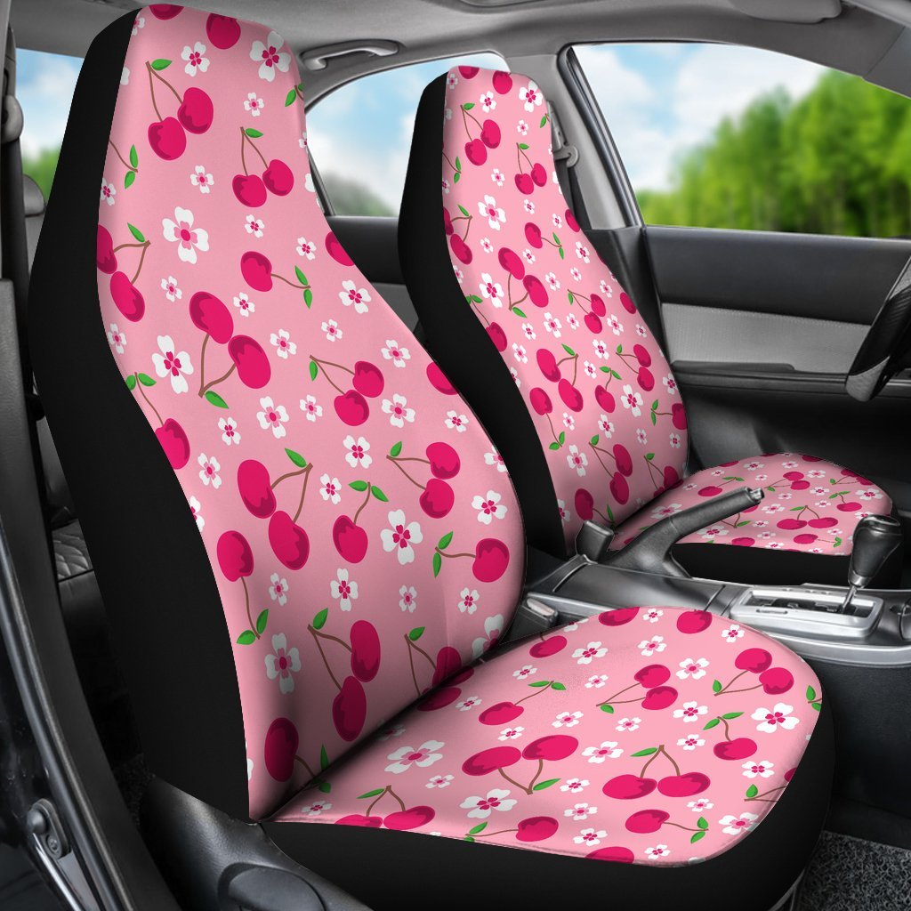 Cherry Floral Pattern Print Universal Fit Car Seat Covers-grizzshop