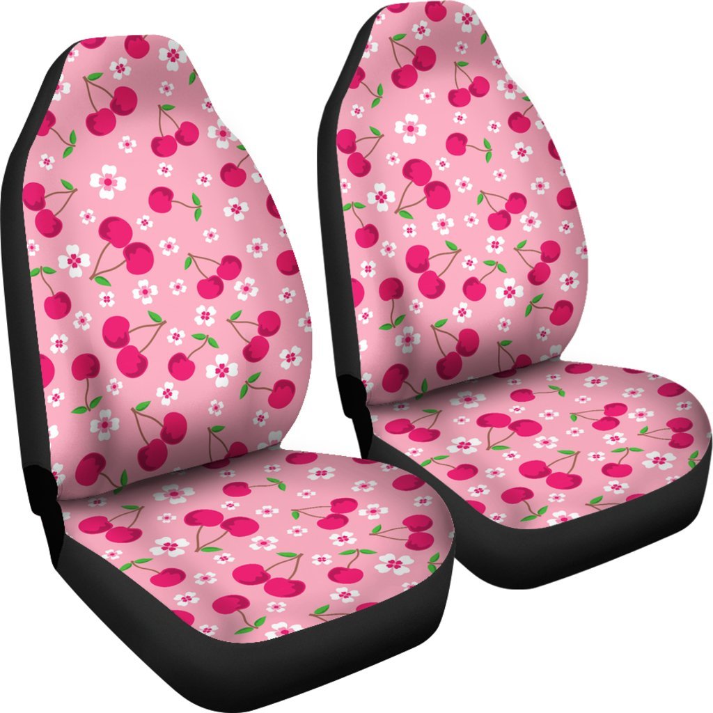 Cherry Floral Pattern Print Universal Fit Car Seat Covers-grizzshop