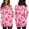 Cherry Floral Pattern Print Women Hoodie Dress-grizzshop