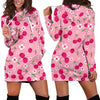 Cherry Floral Pattern Print Women Hoodie Dress-grizzshop